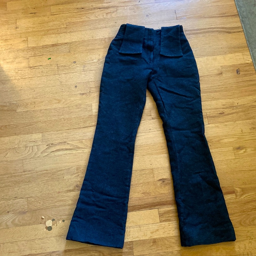 - Versace high waisted wool trousers